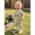 thumbnail image 4 of RUINIXCW Boy Fall Waffled Outfits Stripe Long Sleeve Sweatshirts Joggers Pants, 4 of 8