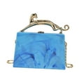 thumbnail image 4 of Monedero acrílico ligero para mujer, tipo cartera, tipo bandolera, para noche, para citas o graduación. Azul, 4 of 9