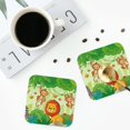 thumbnail image 4 of Lsque African Animals in the Jungle Pattern 4" Drink Coasters Set of 4, PVC Leather Absorbent Coasters, Table Coaster Set Decorative Coffee Cup Coasters Housewarming Gift -Square, 4 of 6