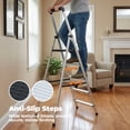 thumbnail image 4 of Alvantor Step Ladder,5-Step Folding Ladder,Heavy Duty 330 lbs Capacity, Anti-Slip Wide Steps & Handrail, Lightweight Aluminum Step Stool with Tool Tray, 4 of 7