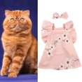 thumbnail image 3 of CBFFDC Dog Princess Dress Soft Breathable Dog Clothes Exquisite Floral Print Sleeveless Design Washable with Adjustable Knot, 3 of 5