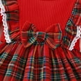 thumbnail image 6 of GYRATEDREAM Toddler Baby Christmas Little Girls Plaid Dress Long Sleeve Ruffle Princess Skirt with Headband 3 Months- 3 Years, 6 of 8