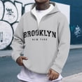 thumbnail image 1 of MHFRRA Sudadera con Capucha y Cremallera de Un Cuarto con Estampado de Letras, Cómoda y Casual, con Capucha y Cremallera Completa Interior Suave para Uso Diario y Actividades Al Aire Libre Gris claro, 1 of 3