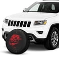 thumbnail image 2 of KAKALAD Red Rose Flower Spare Tire Cover Universal Vehicle Accessories Buckle Car Tools 16”in, 2 of 6