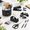 Black, variant on Black Office Supplies With Pencil Holder Desk Accessories 11pcs