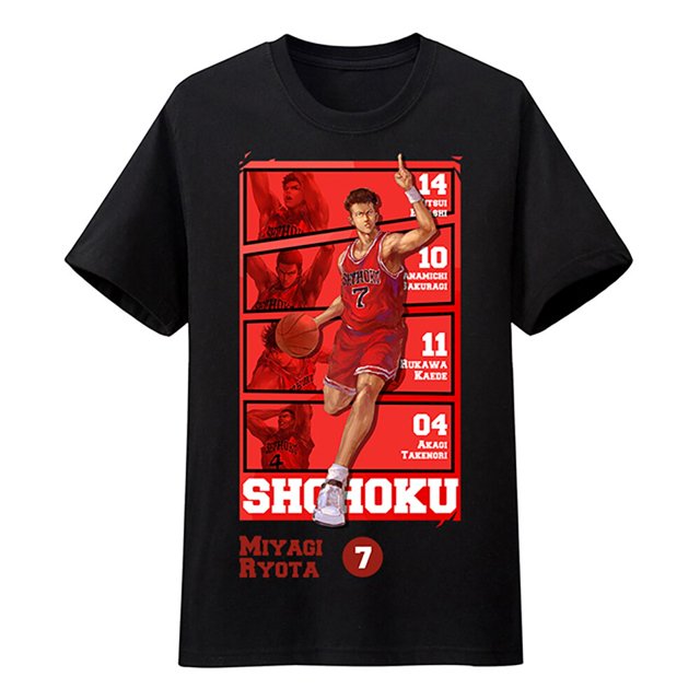 Camiseta de Slam Dunk para hombre, Camisa de algodón puro de gran tamaño, Manga corta, Unisex, Sakuragi, Hanamichi, kaade, Rukawa