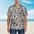thumbnail image 2 of Balery Leopard And Zebra Camisas hawaianas de manga corta para hombre, camisas playeras de corte holgado, camisas de vacaciones con botones,XX-Large, 2 of 7