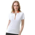 thumbnail image 1 of Monterey Club Women's Metallic Stripe Contrast Golf Polo Shirt #2256, 1 of 4