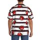 thumbnail image 3 of Fotbe Ladybugs on Black and White Striped1 Camisa Estampada de Manga Corta para Hombre, Casual de Verano, Estilo Playero, Sin Arrugas-Large, 3 of 5