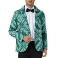 thumbnail image 5 of INSPIRE CHIC Floral Blazer for Men's Formal Notch Lapel One Button Retro Flower Sports Coat L Dark Green, 5 of 6