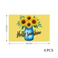 thumbnail image 4 of AshasdS Hello Sunshine Sunflower Blue Mason Jar Linen Table Mats Set of 4 12x18 inch for Spring Summer Home Table Decor, 4 of 5