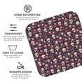 thumbnail image 3 of Lsque Skull flower leaf colorful Pattern 4" Drink Coasters Set of 4, PVC Leather Absorbent Coasters, Table Coaster Set Decorative Coffee Cup Coasters Housewarming Gift -Square, 3 of 6