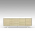thumbnail image 4 of Atlas 78" x 28" Highboy Modern TV Stand Cabinet And Sideboard - White Frame, White Oak Door/Drawers, White Base, 4 of 8