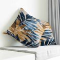thumbnail image 4 of Throw Pillow Covers 20x20 Inch, Navy Blue Brown Decorative Pillow Cases for Couch Sofa Bed, Tropical Palm Leaves Retro Cotton Linen Square Home Decor Pillowcases with Hidden Zipper, 4 of 7
