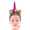 thumbnail image 3 of Disfraz de diadema con de cuerno de para niñas - Flores plateadas - Multicolor, se describe Soledad Unicorn Horn Horn Hairband, 3 of 8