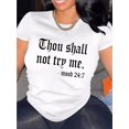 thumbnail image 1 of Letter Print T-shirt, Casual Crew Neck Short Sleeve Top For Spring & Summer, Women's Clothing, 1 of 6