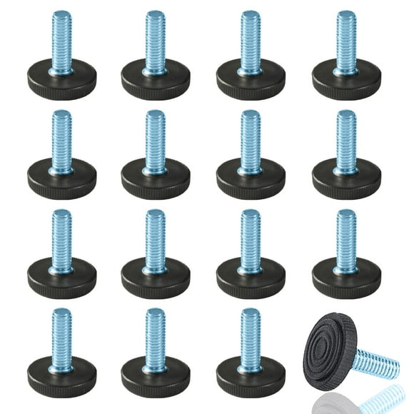 Wafjamf M6 Niveladores De Muebles Ajustables Pies De Mesa Tornillo Roscado En Patas De Silla Deslizadores Nivelación para Mesas Sillas Patas De Muebles-16 Piezas