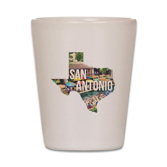 CafePress - San Antonio Riverwalk, Texas - White Shot Glass, Unique and Funny Shot Glass