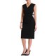 thumbnail image 4 of Vestido de tubo sin mangas para mujer INSPIRE CHIC, con cuello en V, cinturón, vestido lápiz para el trabajo, negro, 2XL, 4 of 6