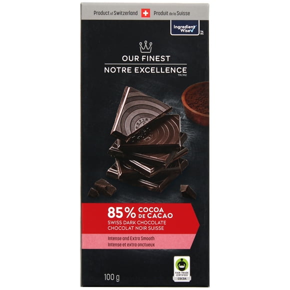 Our Finest 85% Swiss Dark Chocolate bar, 100 g