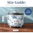 thumbnail image 2 of COOK WITH COLOR Rice Cooker, 6-Cup with Tempered Glass Lid, Floral Blue, 2 of 8