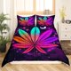 thumbnail image 3 of Hojas Juego de Funda Nórdica Hoja de Marihuana Queen Bedding Sets,Galaxy Estrellas Luna, 3 of 7