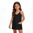 thumbnail image 2 of WQNVRNR Girls Strappy Jumpsuit- Backless Sleeveless Tennis Dress V-Neck Casual Athletic Romper Black Size 14, 2 of 9