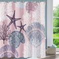 thumbnail image 3 of Shower Curtain,Nautical Coastal Shower Curtains for Bathroom Ocean Beach Seashell Starfish Shower Curtain Sets Marine Underwater Fabric Waterproof Bathroom Curtain Decor 72x72 with Hooks, 3 of 6