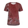 thumbnail image 4 of MEICHEN Womens Summer Tops Pleated Round Neck Short Sleeve Shirts Daily Wear Blouse for Women, 4 of 9