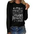thumbnail image 2 of Babysbule Tops for Women Women Printed Long Sleeve Sweatshirt Pullover Shirts Top Blouse, 2 of 4