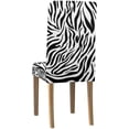 thumbnail image 4 of FMSHPON Zebra Print Skin Stretch Chair Cover Protector Seat Slipcover for Dining Room Hotel Wedding Party Set of 4, 4 of 6