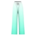 thumbnail image 4 of USNSM Summer Casual Pants for Womens High Waist Comfort Stretch Pants Cotton Linen Gradient Trousers with Pockets Mint Green XL, 4 of 4