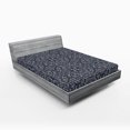 thumbnail image 2 of Ambesonne Oriental Floral Fitted Sheet, Damask Bloom Ethno, Queen Size, Charcoal Grey and Ceil Blue, 2 of 5