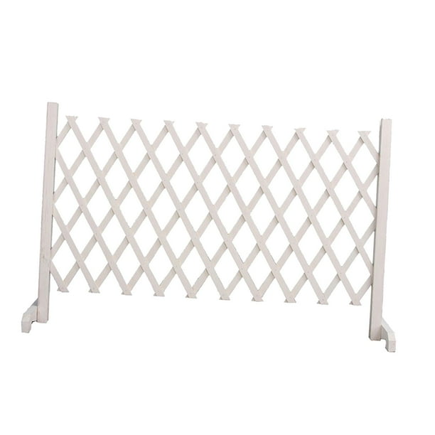 Puerta para perros extensible, barrera para perros, puerta de malla, valla para mascotas para interiores y exteriores Blanco