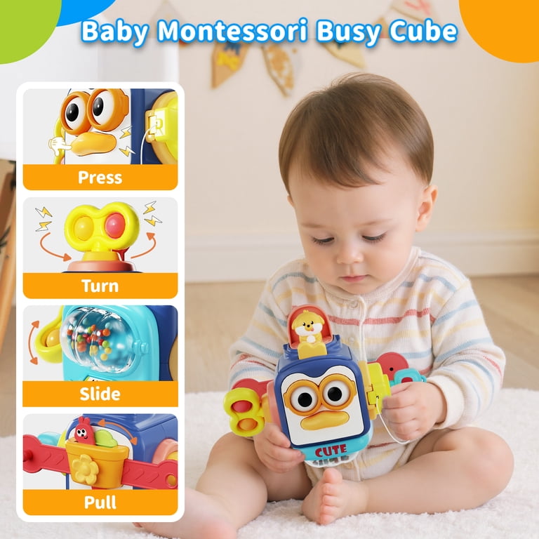 Dimoarch 4 in 1 Baby Toys 6-12 Months Boys Girls, Montessori