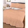 thumbnail image 3 of Quilts Twin Size Bedding Set, Peach Fuzz Lightweight Quilted Comforter, Modern Pure Peach Fuzz Soft Reversible Bedspread Coverlet with Pillow Covers for All Season, 68" x 86", 3 of 7