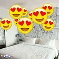 thumbnail image 6 of PMU Valentine’s Day Round-Flat Emoticon Heart Eyes 18 Inch Mylar-Foil Balloon Valentine's Day, Proposal, Special Events, Photo Props Party Decoration and Accessories (10/Pkg) Pkg/1, 6 of 8