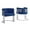 Navy Blue, variant on Dark Gray Velvet Accent Barrel Leisure Chair with Silver Chrome Legs