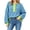 Blue, variant on Womens Oversized Color Block Striped Sweatshirts Henley Shirts Casual Pullover Waffle Knit Tops