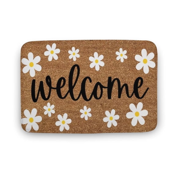 Daisy Doormat, Spring Doormat, Spring Decor, Front Door Mat, Front Door Decor Coral Velvet Rug,Funny Doormat, Home Decor, Welcome Mat,Indoor Doormat,Front Back Door Mat 16”x24”