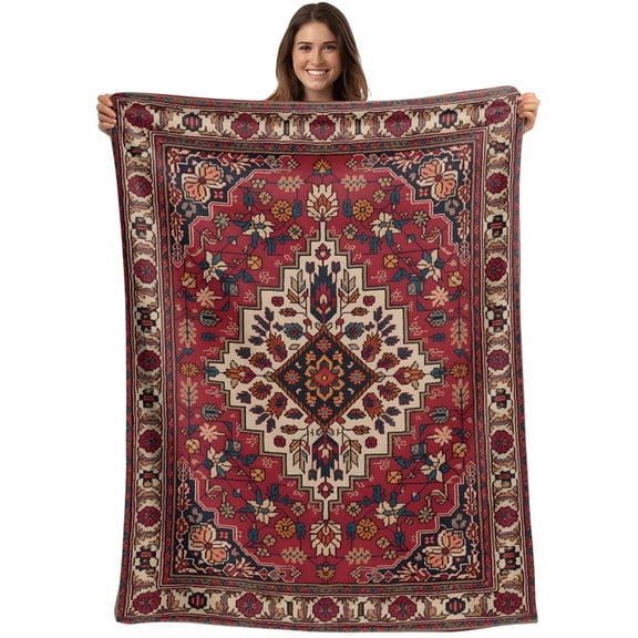 Country Boho Blanket Soft Cozy Warm Throw Blanket for Couch, Plush Fuzzy Flannel Fleece Blankets for Sofa, Farmhouse Ethnic Abstract Nation Aesthetic Bed Blankets Lightweight Gifts for Women, 40"x50"