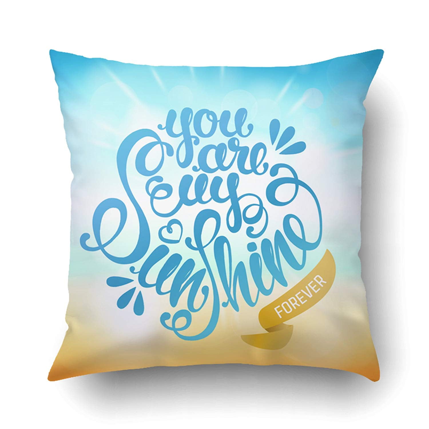 ARTJIA You Are My Sunshine Lettering Pillowcase Pillow Cushion Cover
