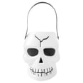 thumbnail image 2 of Halloween Trick or Treat Bucket, Halloween Jack O Lantern Candy Basket, Trick or Treat Pumpkin Pails Cauldron Kettle Candy Holder, Halloween Party Supplies(White Skull), 2 of 9