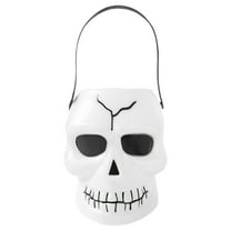 1PCS Candy Basket, Halloween Trick or Treat Pumpkin Bucket, Jack O Lantern Candy Baske Buckets for Trick or Treating, Halloween Pails with Handle for Man and Woman Party Favors Supplies Props(White)