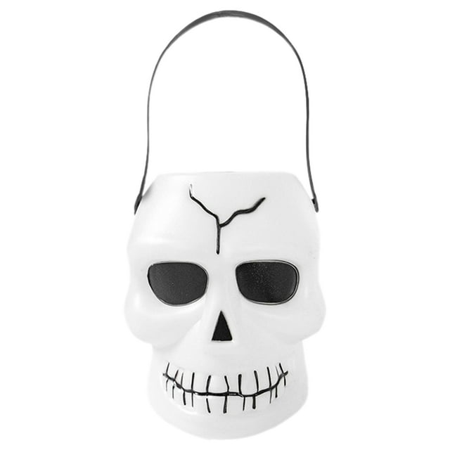Piwvid 6 Inch Halloween Candy Bucket with Handle for Trick or Treat Pumpkin Pail Outdoor Pathway Display Festive Collection Basket