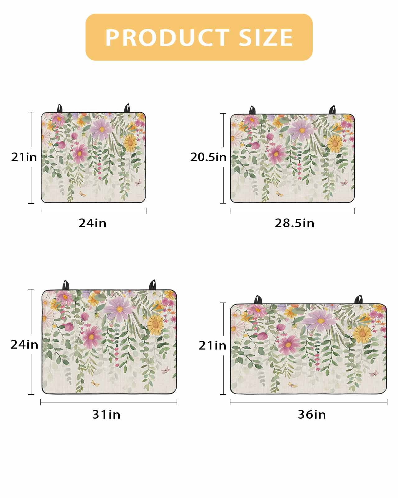 nqOlkjepod Large Induction Cooktop Protector Mat 24"x21", Flowers Leaves Stove Top Covers for Electric Stove, Farmhouse Spring Botanical Plants Stove Burner Cover Mats, Glass Top Stove Cover