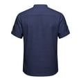 thumbnail image 5 of GUZOM Mens Henley Shirt 100% Cotton | Short Sleeve Casual Shirt for Men, Breathable Relaxed Fit Top in Navy,Size S, 5 of 9