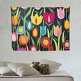 thumbnail image 4 of ONETECH  Colorful Tulips Wall Decoration Tapestry (Horizontal Pattern) Bedroom Living Room Tapestry Room Tapestry, 4 of 7