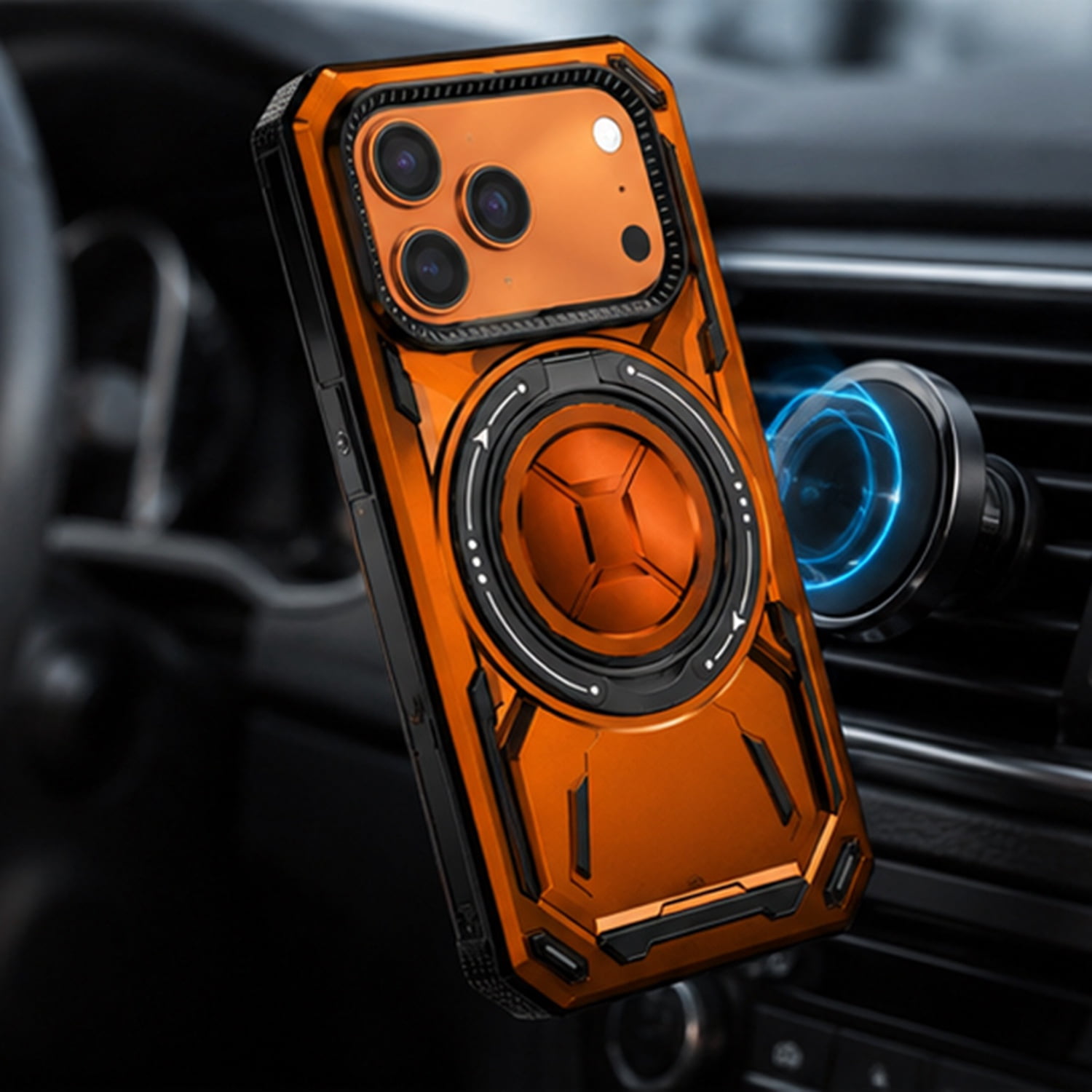Full-Body Rugged Shockproof Case with Ring Holder for iPhone 17 Pro Max
