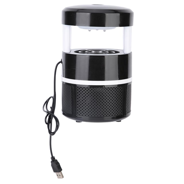 Lámpara trampa de luz LED para control de plagas, matamosquitos, mosquitos y mosquitos (negra)
